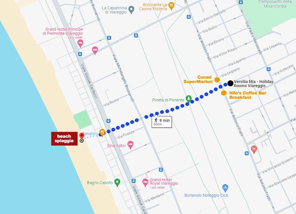 Versilia Mia - Beach At 8Min By Walk! New Rooms! Air Condition! Viareggio Zewnętrze zdjęcie